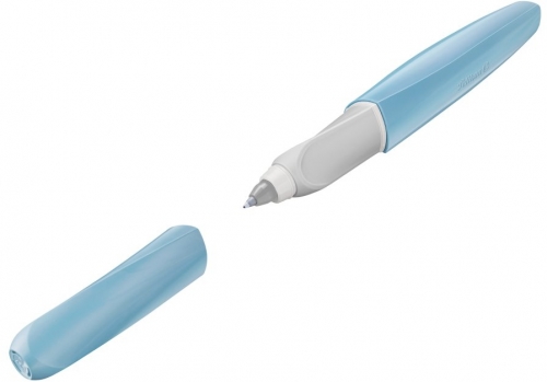 Roller Twist Eco, grip ergonomic, ambidextru, 2 rezerve albastre incluse, 3 culori mov deschis-albastru deschis-gri deschis, display 12 buc, Pelikan